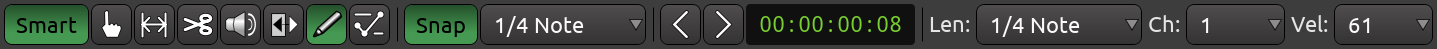 MIDI draw toolbar