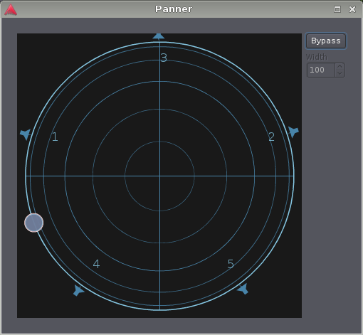 The VBAP panner with 5 outputs