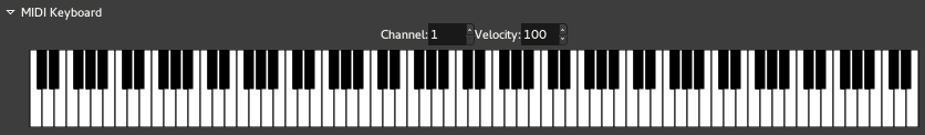 The MIDI keyboard in instruments plugins
