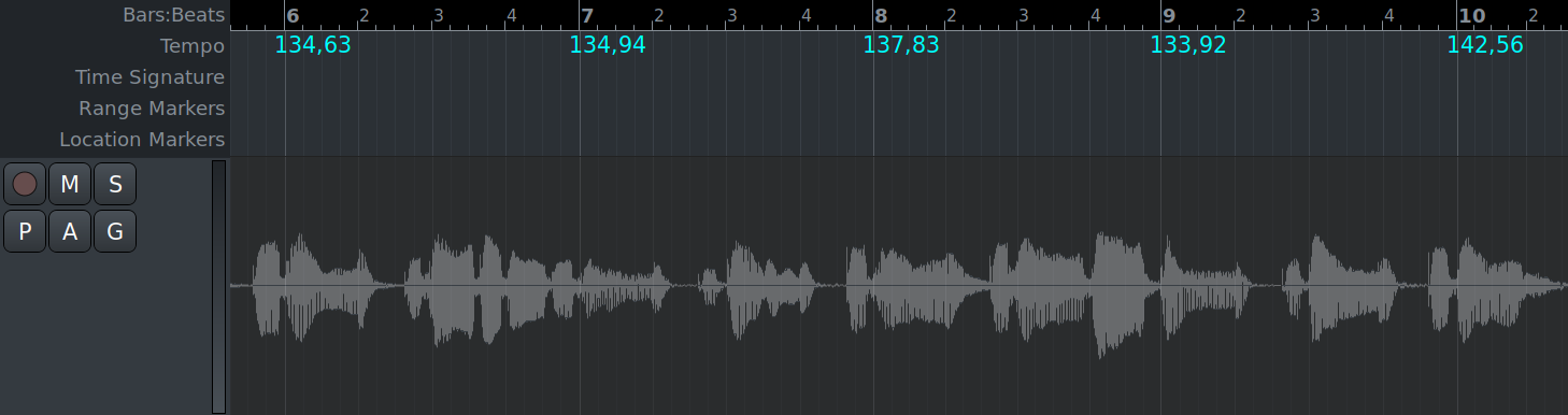 An example of mapping tempo to performance