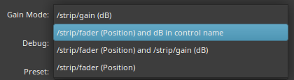Gain Mode Dropdown