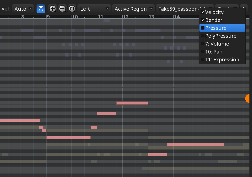 Add automation lanes in the pianoroll window