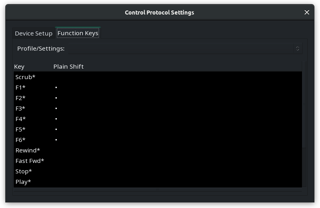 TASCAM US-2400 function keys mapping