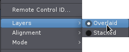 The Track layering menu