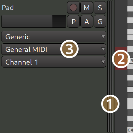 A MIDI track header